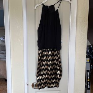 Black and gold dress